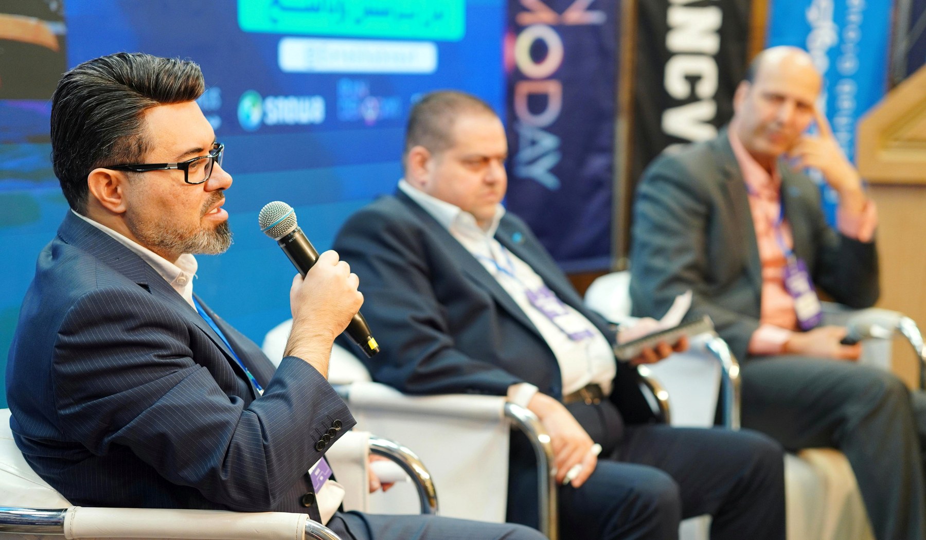 Panel discussion at business conference
